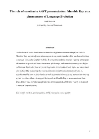 Mumble Rap As a Phenomenon of Language Evolution