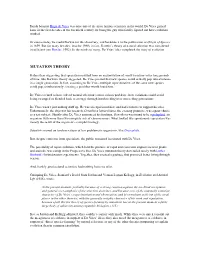Mutation Theory