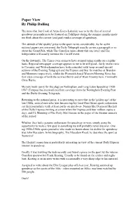 Paper View by Philip Dalling