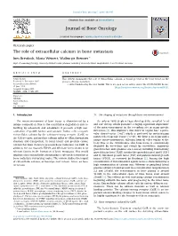 The Role of Extracellular Calcium in Bone Metastasis