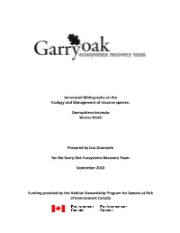 Annotated Bibliography on the Ecology and Management of Invasive Species