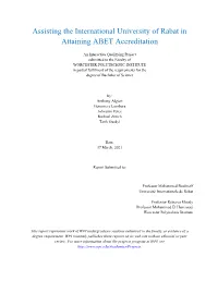 Assisting the International University of Rabat in Attaining ABET Accreditation