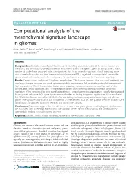 Computational Analysis of the Mesenchymal Signature Landscape in Gliomas Orieta Celiku1†, Anita Tandle1†, Joon-Yong Chung2, Stephen M