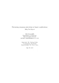 Detouring Program Execution in Binary Applications Meng Final Report