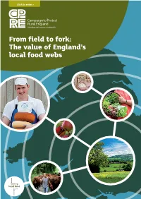 From Field to Fork: the Value of England's Local Food Webs