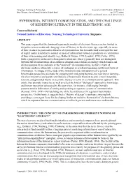 Hypermedia, Internet Communication, and the Challenge of Redefining Literacy in the Electronic Age