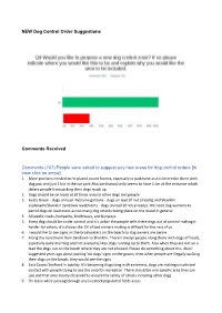 People Were Asked to Suggest Any New Areas for Dog Control Orders [To View Click on Arrow] 1