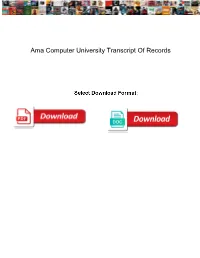 Ama Computer University Transcript of Records
