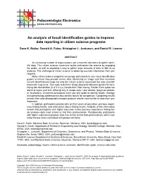 An Analysis of Fossil Identification Guides to Improve Data Reporting in Citizen Science Programs