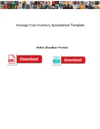 Average Cost Inventory Spreadsheet Template