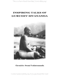 Inspiring Talks of Gurudev Sivananda