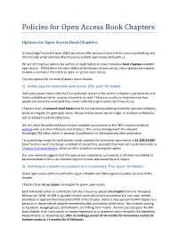 Policies for Open Access Book Chapters