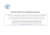 Results That Entitle for Entry in Working Class at Dog Shows