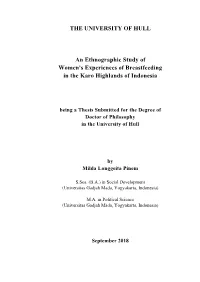 THE UNIVERSITY of HULL an Ethnographic Study of Women's