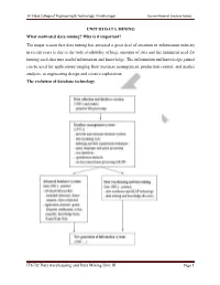 UNIT III DATA MINING What Motivated Data Mining?
