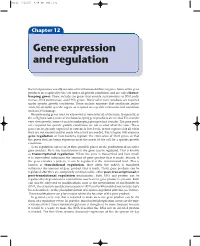 Chapter 12 Gene Expression and Regulation