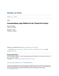 Conceptualizing Legal Childhood in the Twenty-First Century