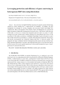 Leveraging Protection and Efficiency of Query Answering in Heterogenous RDF Data Using Blockchain