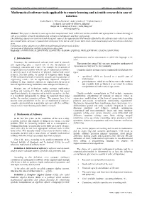 Mathematical Software Tools Applicable to Remote Learning and Scientific Research in Case of Isolation