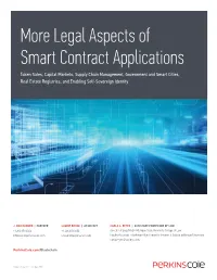 More Legal Aspects of Smart Contract Applications
