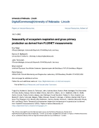 Seasonality of Ecosystem Respiration and Gross Primary Production As Derived from FLUXNET Measurements