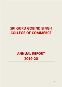Sri Guru Gobind Singh College of Commerce Annual Report 2019-20