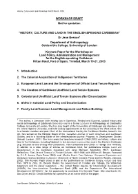 WORKSHOP DRAFT Not for Quotation “HISTORY
