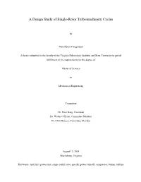 A Design Study of Single-Rotor Turbomachinery Cycles