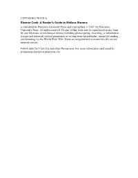 COPYRIGHT NOTICE: Eleanor Cook: a Reader's Guide to Wallace Stevens Is Published by Princeton University Press and Copyrighted, © 2007, by Princeton University Press