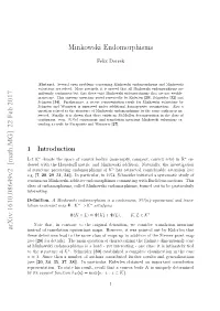 Minkowski Endomorphisms Arxiv:1610.08649V2 [Math.MG] 22