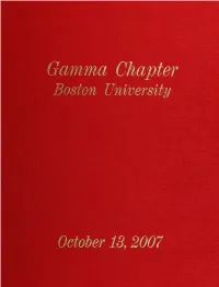 Oftfie Internationaffraternity of ^Ecta Sigma (Pi at (Boston Vniversity Ta6[E Ofcontents