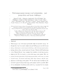 Tidal Range Energy Resource and Optimization – Past