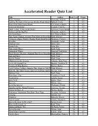 Accelerated Reader Quiz List