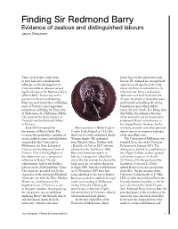 Finding Sir Redmond Barry Evidence of Zealous and Distinguished Labours Jason Benjamin