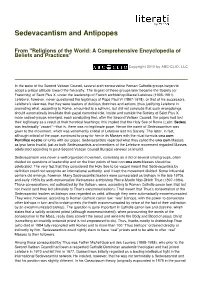 Sedevacantism and Antipopes
