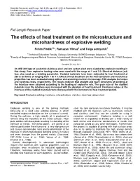 The Effects of Heat Treatment on the Microstructure and Microhardness of Explosive Welding
