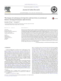 The Impact of Continuous Driving Time and Rest Time on Commercial Drivers' Driving Performance and Recovery