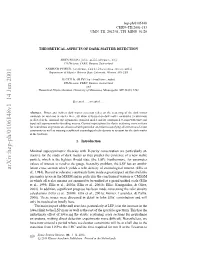 Theoretical Aspects of Dark Matter Detection 3