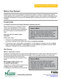 What Is Peer Review?