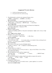 Assignment VI (Active Devices)
