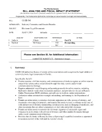 Bill Analysis and Fiscal Impact Statement