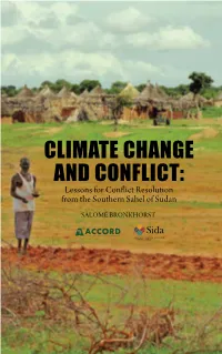 Climate Change and Conflict: Lessons for Conflict Resolution from The