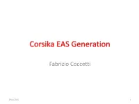 Corsika EAS Generation