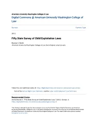 Fifty State Survey of Child Exploitation Laws
