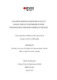 A Decision-Making Framework to Select a Public-Private Partnership Scheme for Infrastructure Development in Vietnam