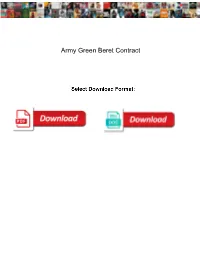 Army Green Beret Contract
