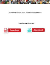 Australian Native Bees a Practical Handbook