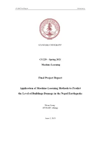 Final Project Report Application of Machine Learning Methods To