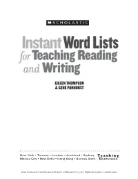 Forteaching Reading Andwriting