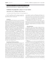 Guidelines for Proposals to Conserve Or Reject Names